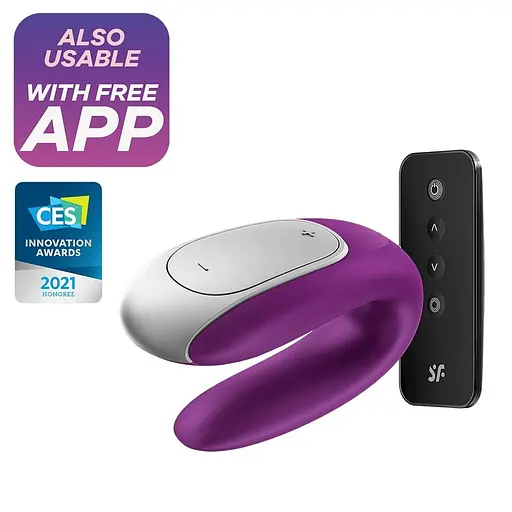 Вібратор для пар Satisfyer Double Fun 9 см фіолетовий - фото 5