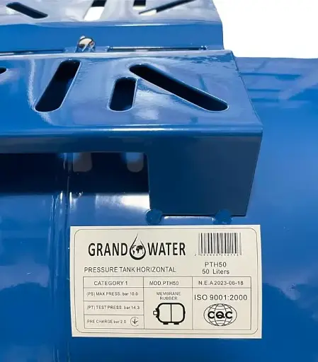 Гідроакумулятор горизонтальний GrandWater сталь 50 л 30412 - фото 3