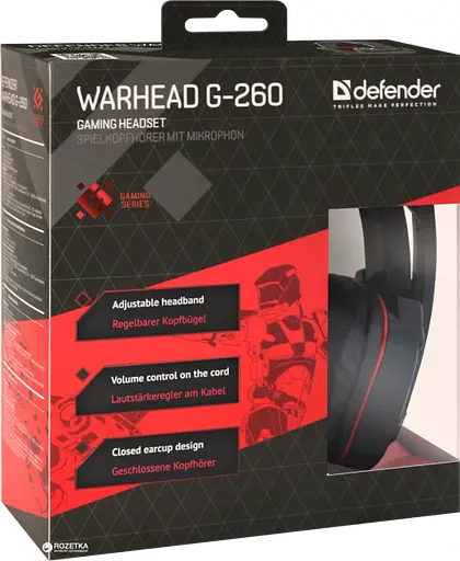 Ігрові навушники Defender Warhead G-260 1.8 м (Червоно-чорні) - фото 5