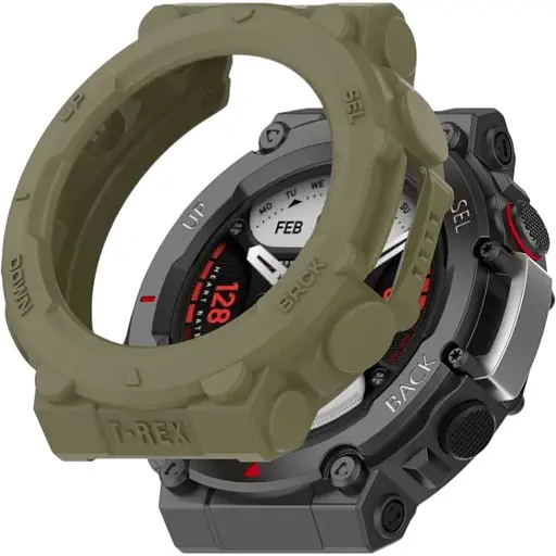 Чехол-бампер DK для Xiaomi Amazfit T-Rex 2 (A2169) Силикон Outlines (green)