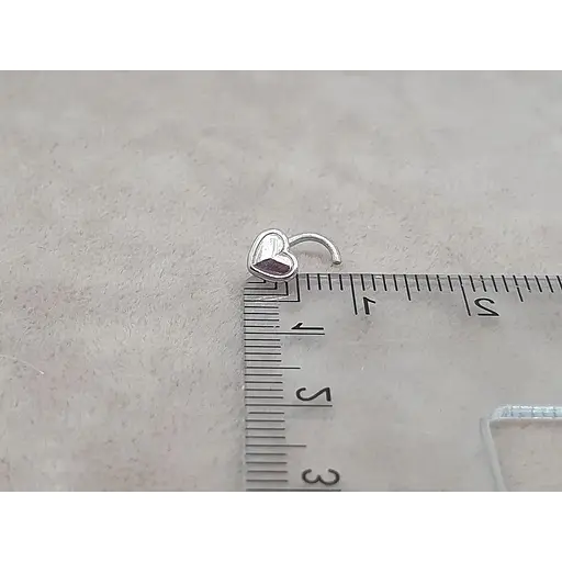 Серебряная серьга-пирсинг в нос Сердечко. 8182436Р - фото 6