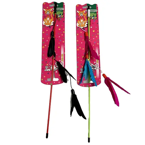 Іграшка для котів Tatrapet Caty funny дражнилка з пір'ям 45 см в асортименті