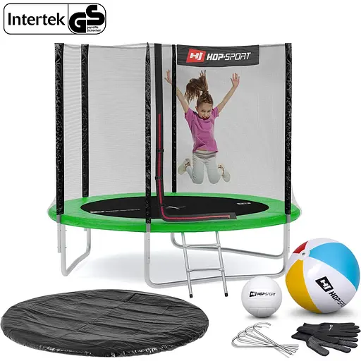 Батут Hop-Sport 8ft (244см) зелений з зовнішньою сіткою - фото 2
