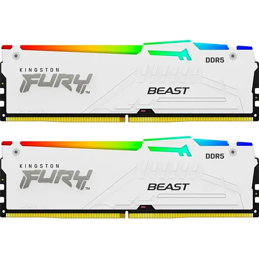 Модуль пам'яті для комп'ютера DDR5 32GB (2x16GB) 6000 MHz Beast RGB EXPO White Kingston Fury (ex.HyperX) (KF560C36BWE2AK2-32) - фото 3