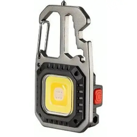 Мини фонарик брелок PL-442 COB белый желтый красный свет светильник карманный с карабином - фото 1