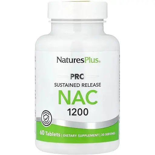 N-ацетил-L-цистеин NaturesPlus PRO NAC 1200 mg 60 таблеток - фото 1