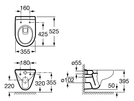 Унитаз подвесной Roca Victoria A34630300S, Белый - фото 2
