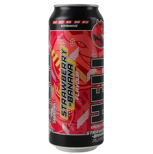 Напій енергетичний Hell Strawberry-banana безалкогольний газований 0.5 л - фото 2