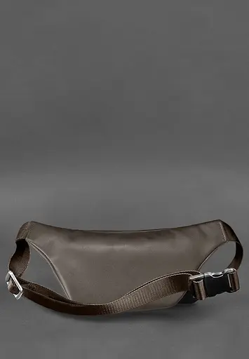 Шкіряна поясна сумка-бананка Kanny темно-бежева - фото 2