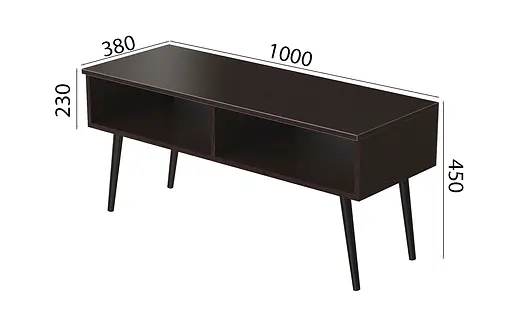 Тумба під TV Невада Ferrum-decor 45x100x38 Чорний метал ДСП Венге Магія 16 мм (FRD-106721) - фото 3