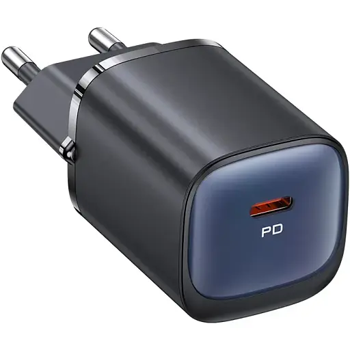 Сетевое зарядное устройство для Usams CC248 20W GaN Fast Charger (EU) - HC Series Черный - фото 1