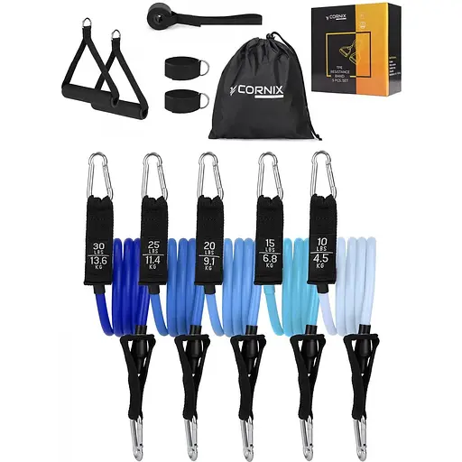 Набір трубчастих еспандерів Cornix 5 шт. 4.5-13.6 кг XR-0254 - фото 1