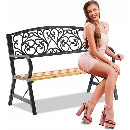 Скамейка для сада Chomik Garden Line Sunny с декоративной спинкой - фото 4