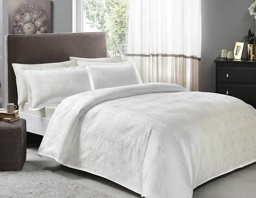 Постільна білизна Nodus White Жаккард Tac pbe0051598 - фото 1