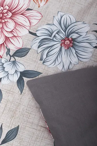 Комплект постельного белья Moon&Star King Size 220x240 наволочки 2х50х70 Flowers Gray Бязь Gold Люкс - фото 7