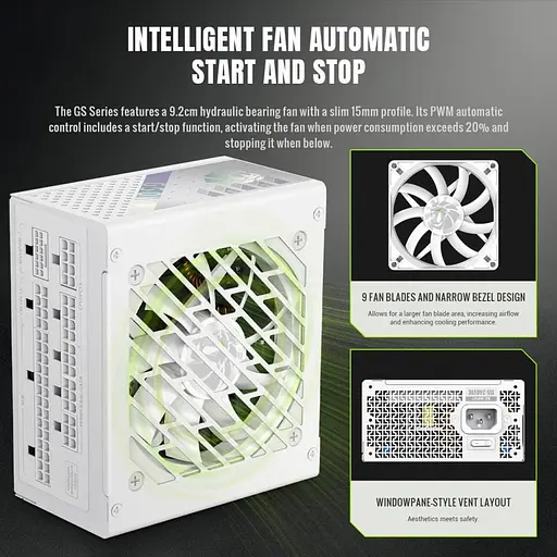 Блок питания GameMax GS 650G 650W SFX 80+ Gold White (GS 650G WH V25) - фото 8