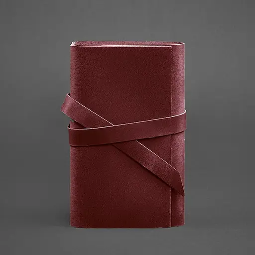 Жіночий шкіряний блокнот (Софт-бук) 1.0 бордовий Crazy Horse - фото 5
