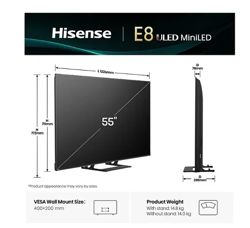 Телевизор Hisense 55E8Q Smart TV - фото 3