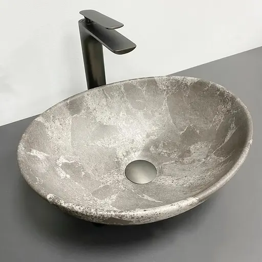 Умивальник VBI Parma dark grey stone matt накладний VBI-011019, Сірий - фото 1