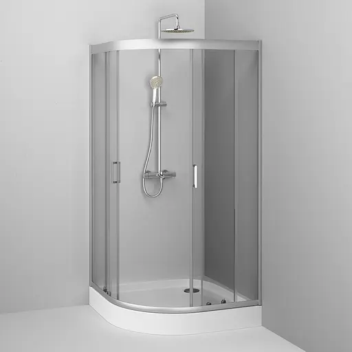 Душевая кабина Am.Pm Gem 100x100 см без поддона хром матовый W90UG-401 -100MT, Универсальная, прозрачная, хром матовый - фото 5