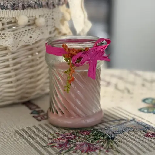 Пасхальная свеча розовая в баночке большая MIS LT - фото 1