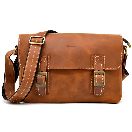 Кожаная мужская сумка через плечо TARWA 33х7х23 см sum0025881 - фото 3