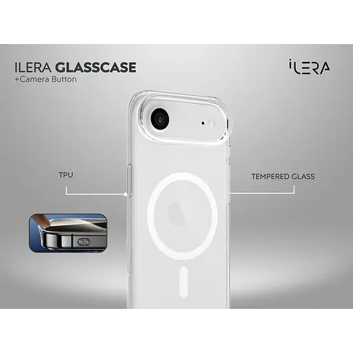 Чехол iLera GlassCase + Camera Button with MagSafe для Apple iPhone Air Frosted ILGCLCa17Air (150409) - фото 4