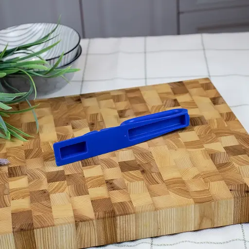 Точилка для кухонных ножей ручная механическая пластиковая с точильным камнем, A-plus Синий 85439 - фото 4