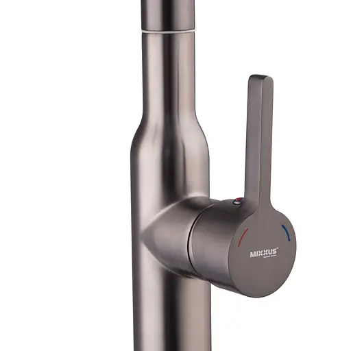Смеситель для кухни с выдвижным изливом Mixxus Premium Pull 014 graphite MI6959 Графит - фото 8