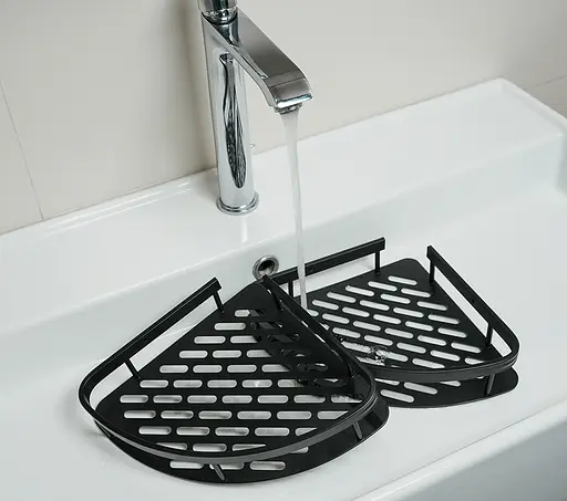 Набір металевих полиць для ванної кімнати Fabrika OPAL 2 шт Чорні (FK-WB1005-2) - фото 13