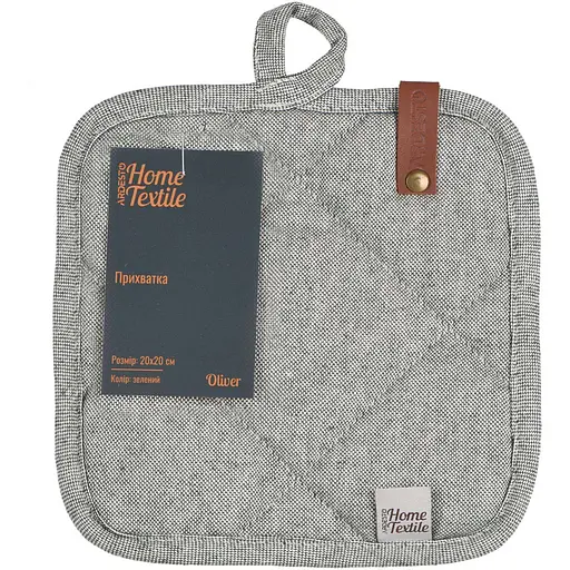Прихватка Ardesto Oliver, 20х20см, 100% хлопок, зеленый (ART04OG) - фото 1