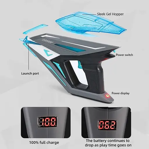 Пістолет на гідрогелевих кульках (орбізах) Gel Energy Space 001 Grey - фото 3