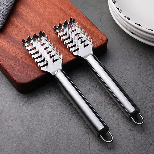 Рибочистка 4-рядна з нержавіючої сталі скребок для швидкого чищення риби 19.5 см, Kitchen Master Сріблястий 86850 - фото 7