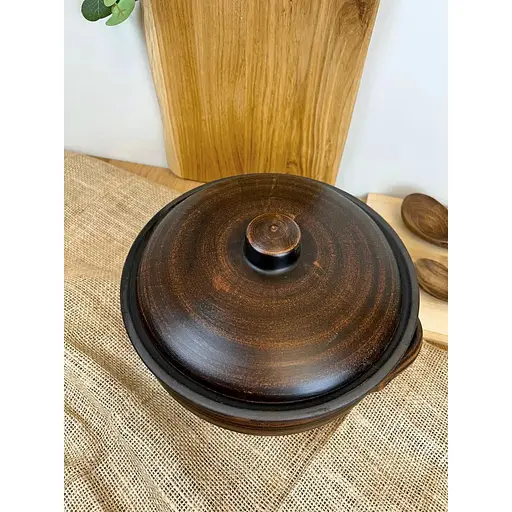 Шашлычница 3.5 литра керамическая (глиняная) Гладкая - фото 2