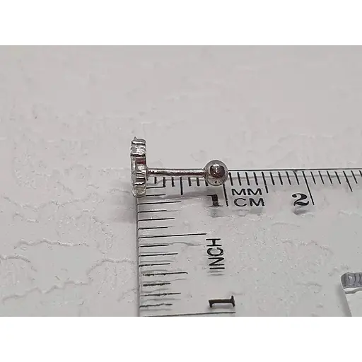 Срібна сережка для пірсингу хелікса Ірій з фіанітами. 40034ШТ - фото 6