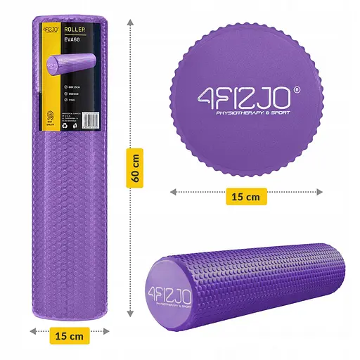 Массажный ролик 4FIZJO CARE+ EVA 60 x 15 см (валик, роллер) 4FJ0522 Purple (P-5907739314390) - фото 3