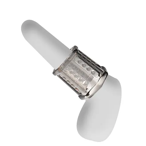 Насадка на пеніс Pretty Love Penis Sleeve Ronael, 5.5 см (сірий) - фото 6