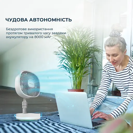 Портативний вентилятор CECOTEC Telescopic fan EnergySilence 1000 FoldAir Portable - фото 3
