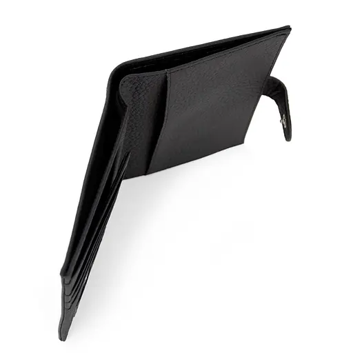 Обложка на паспорт 3459 кожаная с карманом для денег черная - фото 4