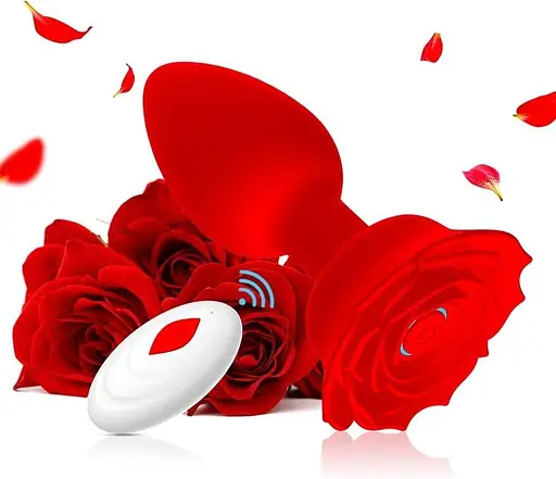 Силиконовая анальная пробка 'Rose' 10 см Бордовый K0925-2 - фото 1