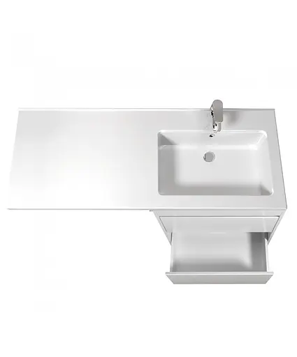 Тумба Мойдодир Wing 60-W з умивальником Rodeo 120 R з крилом над пралкою підлогова Білий - фото 6