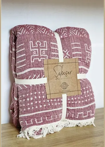 Муслінове плед - покривало Cotton Saheser Bordo євро 220х240 см TC303375985 - фото 1