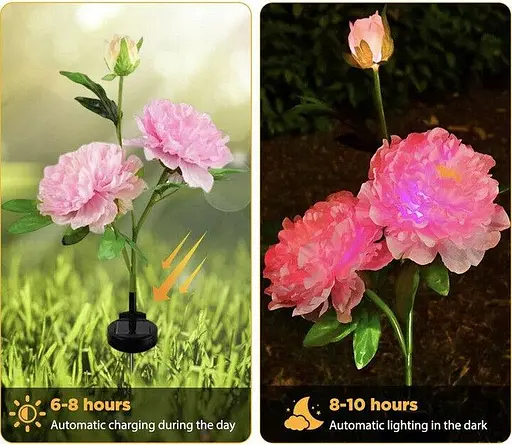 Светильники Garden Peony pink Light на солнечной батарее садовые 2 шт - фото 4