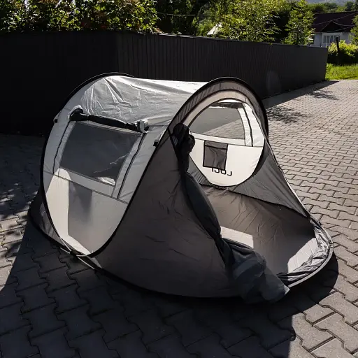 Палатка Lugi LU-030BE Pop-Up двухместная 245*145*100 см с автоматическим каркасом серый - фото 4