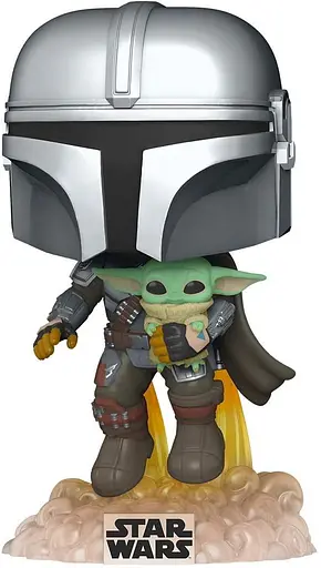 Фигурка Funko Pop Фанко Поп Мандалорец с Малышом Йодой Mandalorian with the child 10 см MMWC 402 - фото 2