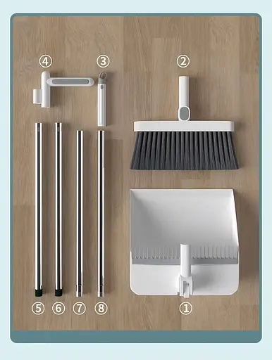 Совок с щеткой из нержавеющей стали TL-HC03 Черный (TL-HC03BL) - фото 6