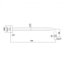 Кронштейн для верхнього душу Paffoni 30 см bronze ZSOF035BR Бронза - фото 2