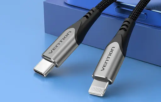 Кабель Vention USB 2.0 C to Lightning Cable 1M Gray Aluminum Alloy Type (TACHF) - фото 4
