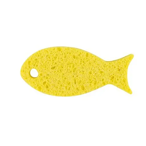 Детская мочалка-губка "Рыбка" 7407 желтый