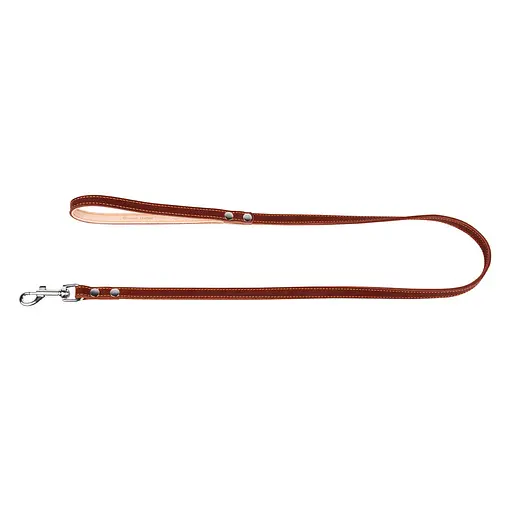 Поводок CoLLaR двойной с прошивкой (ширина 14мм длина 122см) коричневый - фото 2